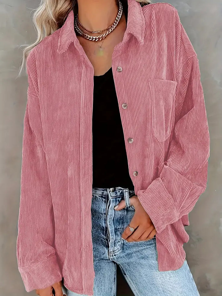 Lune London | Corduroy Trousers Shirt Blouse with Buttons Casual
