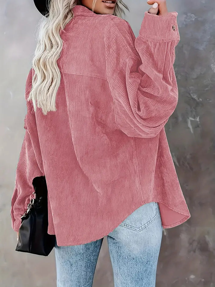 Lune London | Corduroy Trousers Shirt Blouse with Buttons Casual