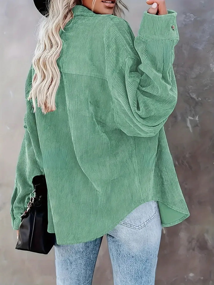 Lune London | Corduroy Trousers Shirt Blouse with Buttons Casual