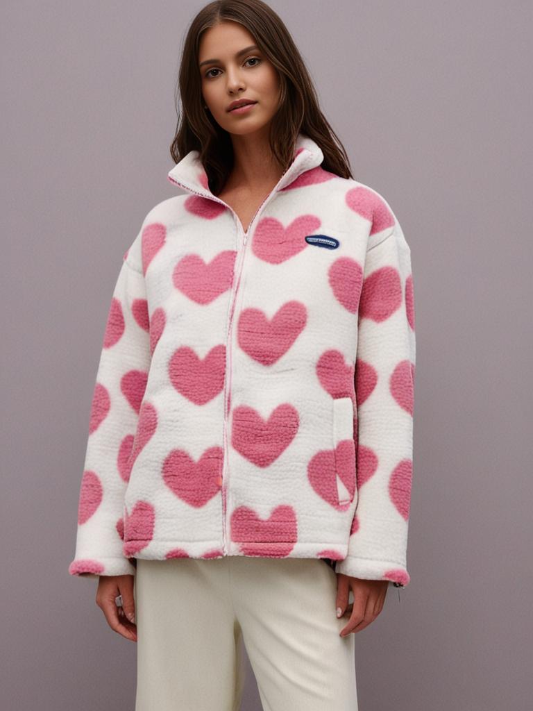 Lune London | double-sided women's coat with heart design
