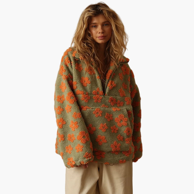Lune London | Cozy floral print sweater - Boho style for autumn and leisure
