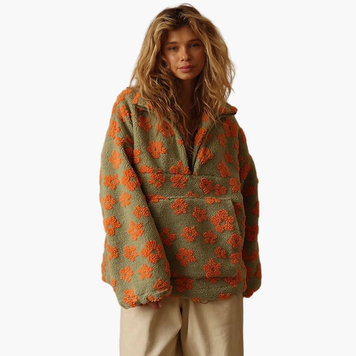 Lune London | Cozy floral print sweater - Boho style for autumn and leisure