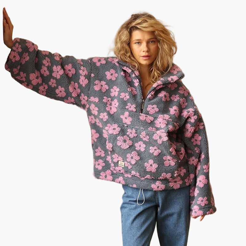 Lune London | Cozy floral print sweater - Boho style for autumn and leisure