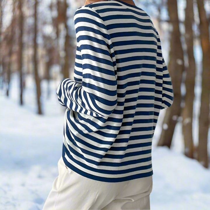 Lune London | Long Sleeve T-Shirt - Striped - Crew Neck - Relaxed Fit