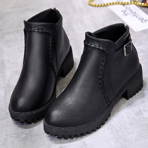 Lune London | Boots - Faux leather - Ankle height - Low block heel - Profile sole