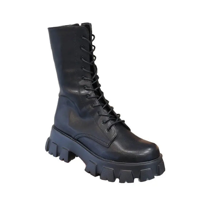 Chic und Stil | Mid-calf boots for women with sporty sole and warm lining
