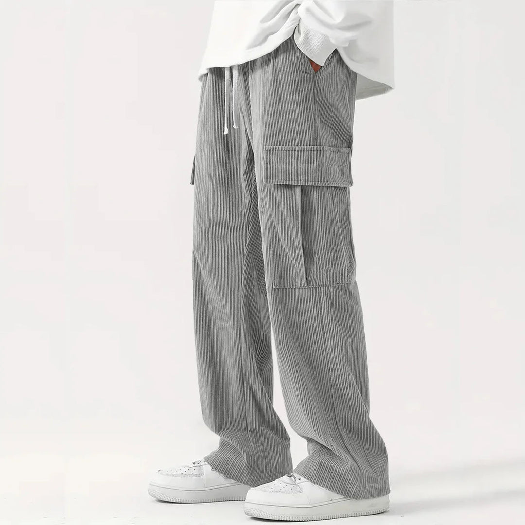 Lune London | Corduroy Pants for Men - Loose Fit, Flexible Waist - Full Length