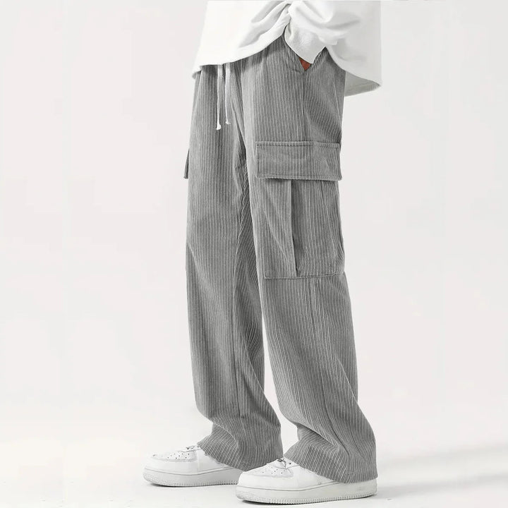 Lune London | Corduroy Pants for Men - Loose Fit, Flexible Waist - Full Length