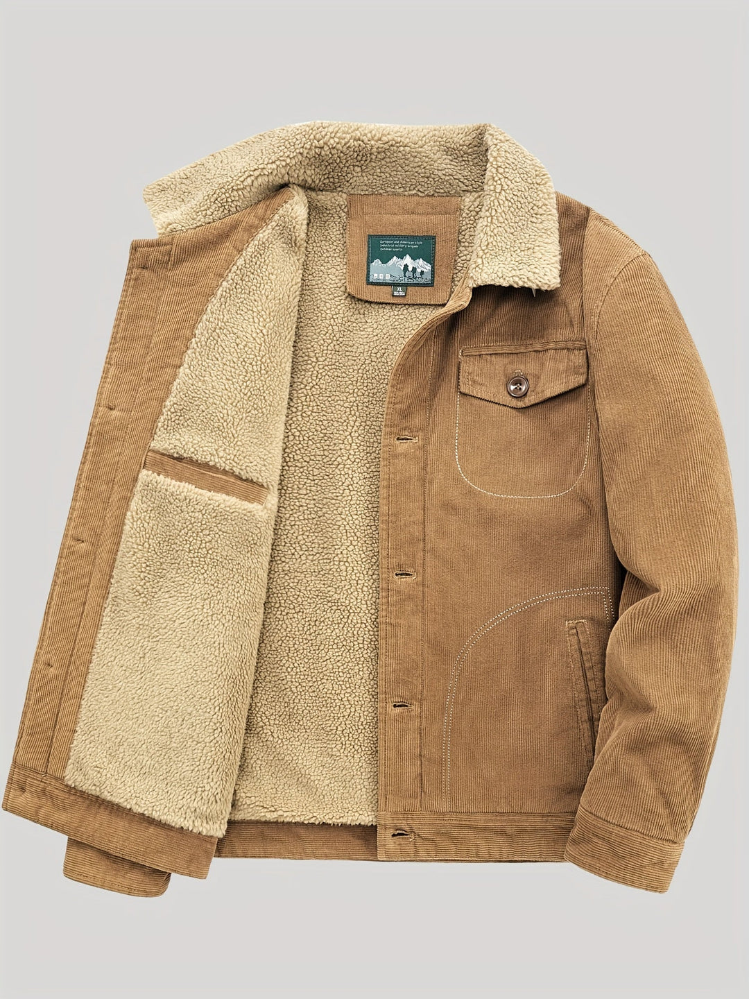 Lune London | Fleece jacket for men, snap button closure, windproof - Winter