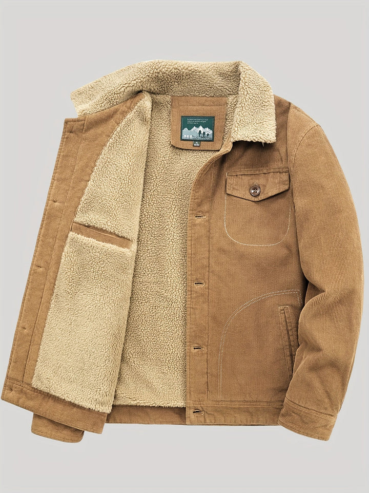 Lune London | Fleece jacket for men, snap button closure, windproof - Winter