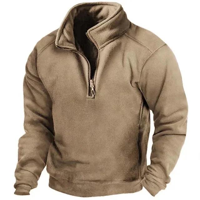 Lune London | Men's Half-Zip Pullover - High Collar, Windproof - Winter