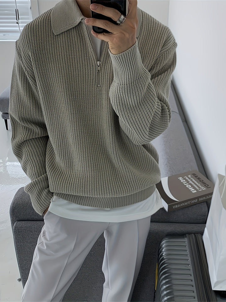 Lune London | Men's Knit Sweater, Striped Pattern - Winter