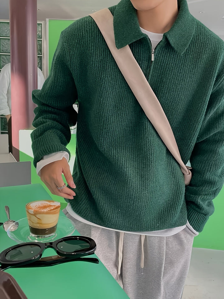 Lune London | Men's Knit Sweater, Striped Pattern - Winter
