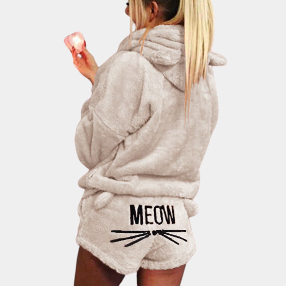 Lune London | Women's fleece lounge pajama set with hood