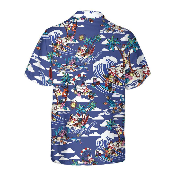 Lune London | Merry Christmas Hawaiian shirt with tropical prints, Unique Christmas shirt, Best Christmas gift idea