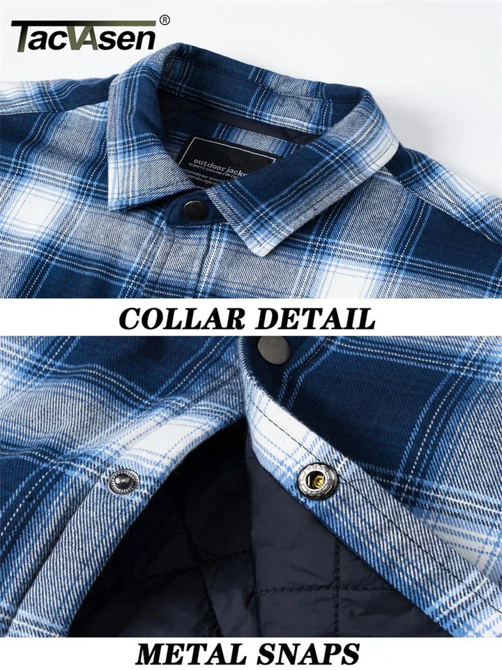Lune London | Flannel Jacket - Warm winter coat with quilted lining, 5 pockets and adjustable cuffs