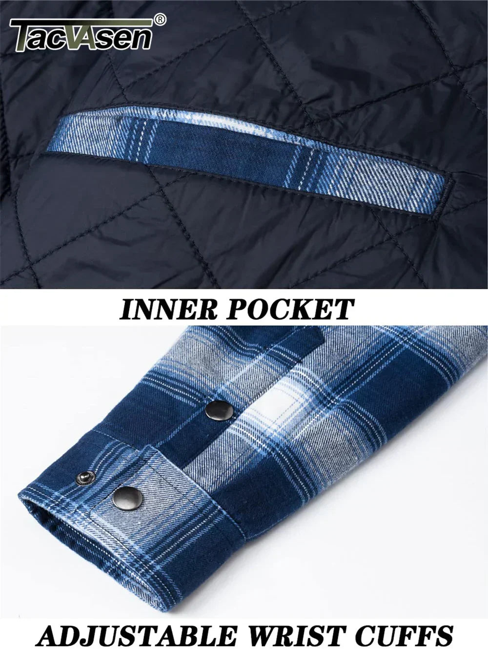Lune London | Flannel Jacket - Warm winter coat with quilted lining, 5 pockets and adjustable cuffs