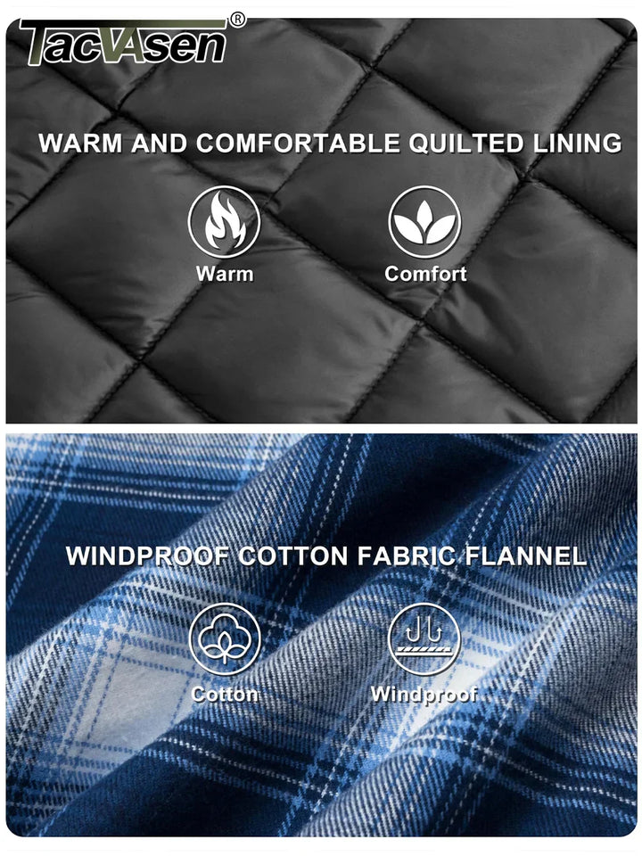 Lune London | Flannel Jacket - Warm winter coat with quilted lining, 5 pockets and adjustable cuffs
