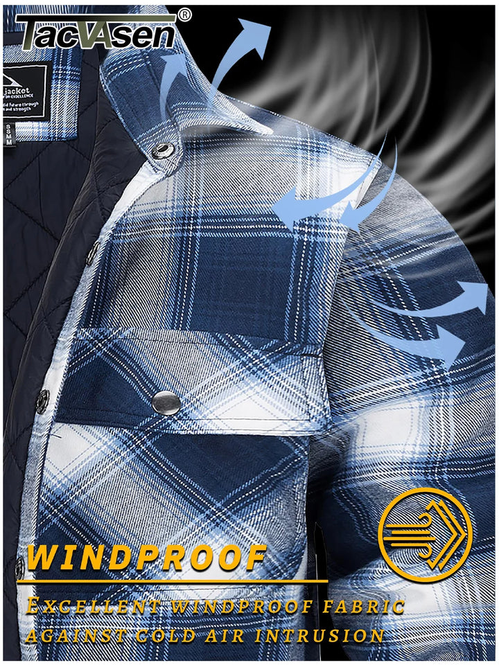 Lune London | Flannel Jacket - Warm winter coat with quilted lining, 5 pockets and adjustable cuffs