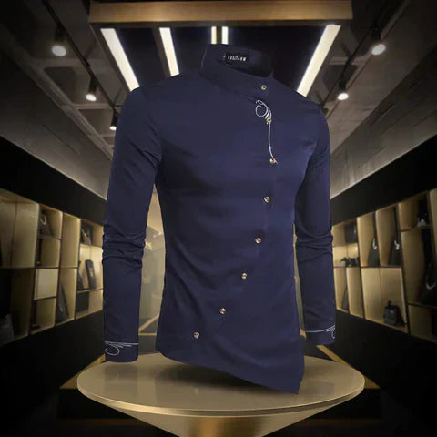 Lune London | Asymmetric Button Long Sleeve Shirt for Men