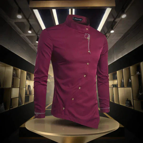 Lune London | Asymmetric Button Long Sleeve Shirt for Men