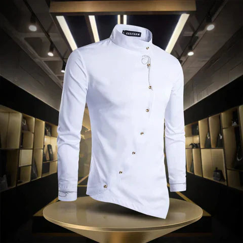 Lune London | Asymmetric Button Long Sleeve Shirt for Men