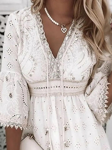 Lune London | Half Sleeve Boho Style Lace Dress Summer Dress