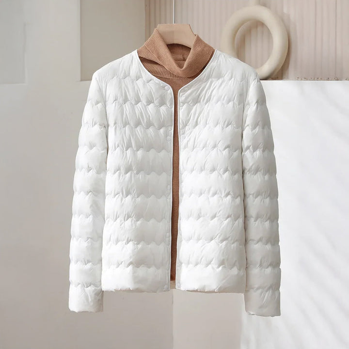 Lune London | Padded Regular Fit Down Jacket - Collarless Button Placket Jacket