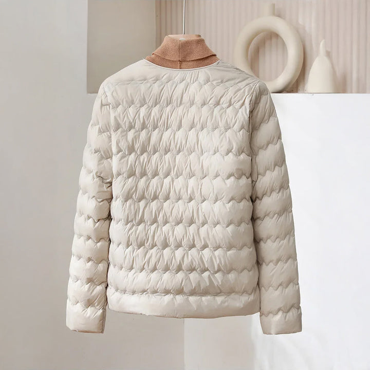 Lune London | Padded Regular Fit Down Jacket - Collarless Button Placket Jacket