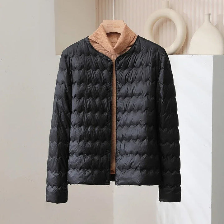 Lune London | Padded Regular Fit Down Jacket - Collarless Button Placket Jacket