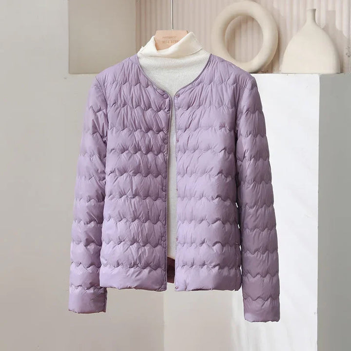 Lune London | Padded Regular Fit Down Jacket - Collarless Button Placket Jacket