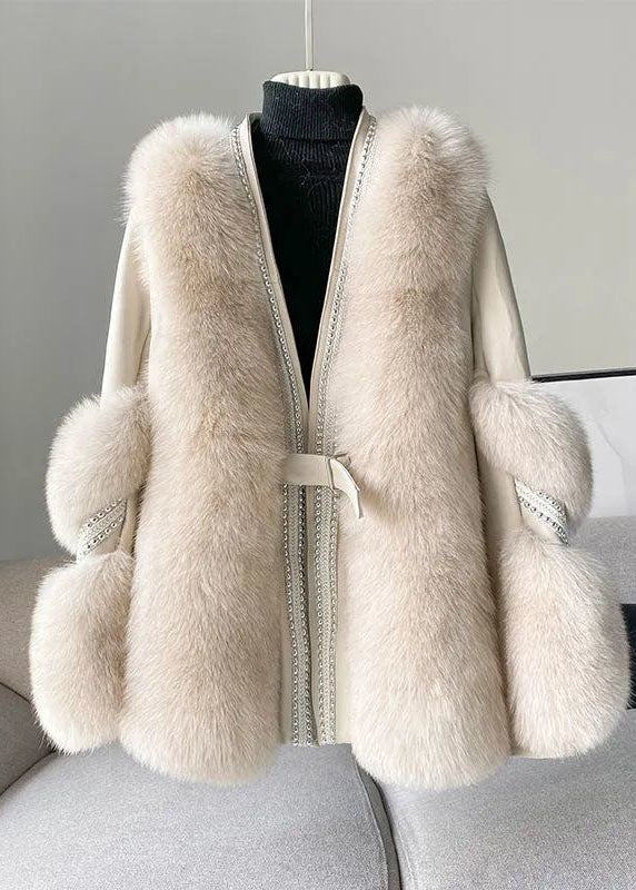 Lune London | Mink fur winter coat for women, V-neck - Winter