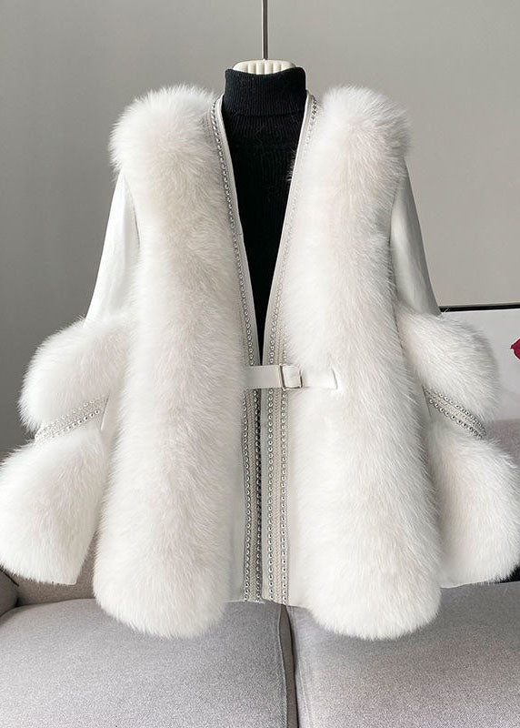 Lune London | Mink fur winter coat for women, V-neck - Winter