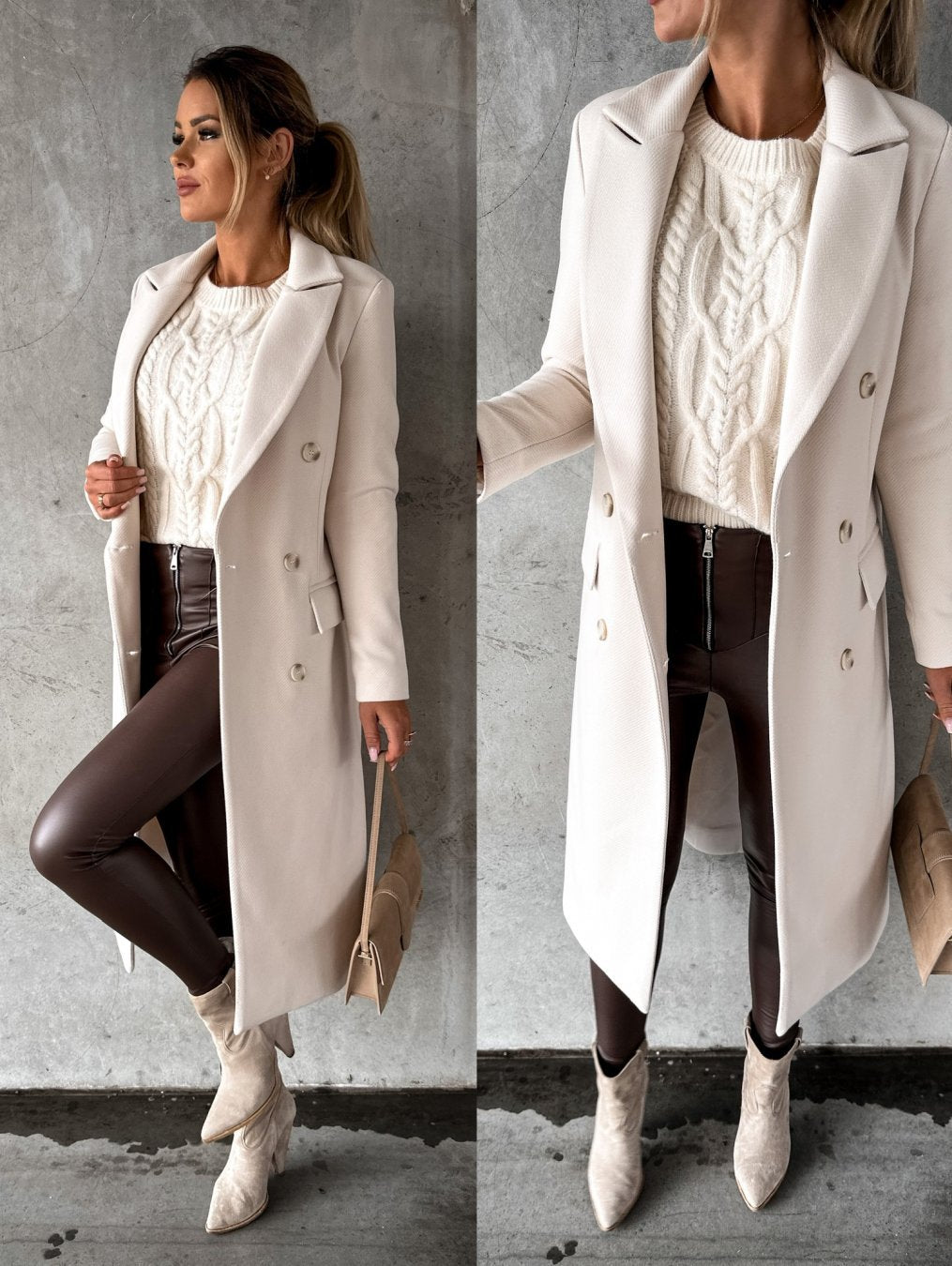 Lune London | Coat - Double-breasted Wool Blend - Classic Cut - Tailored Fit