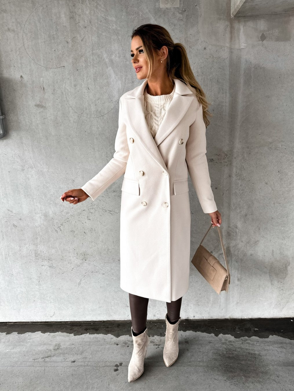 Lune London | Coat - Double-breasted Wool Blend - Classic Cut - Tailored Fit
