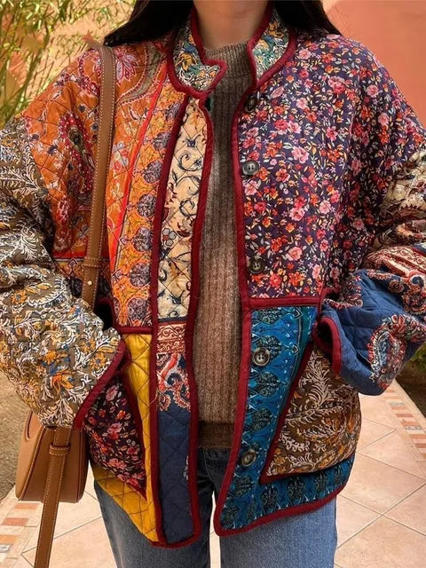 Lune London | Vintage coat with floral pattern and pockets