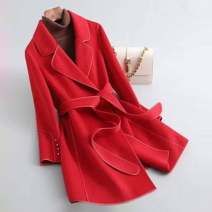 Lune London | Slim Fit Coat - Buckle Wrap Style Knee-Length Winter Coat