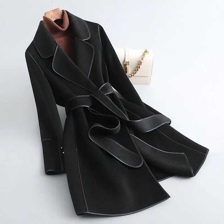 Lune London | Slim Fit Coat - Buckle Wrap Style Knee-Length Winter Coat