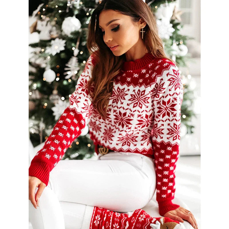 Lune London | Women's Knit Sweater - Warm and trendy sweater for women with snowflake design