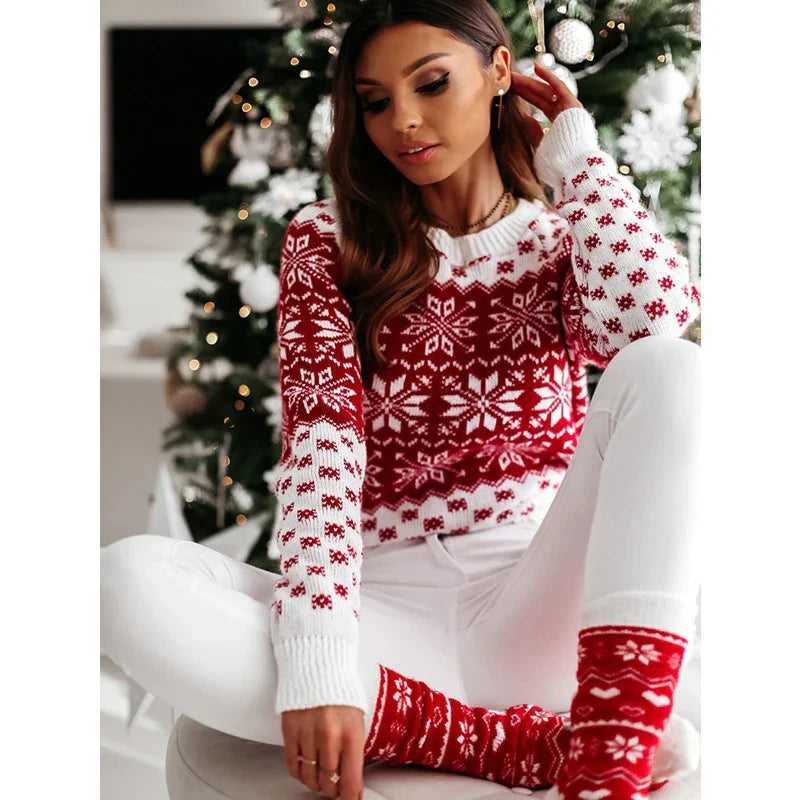 Lune London | Women's Knit Sweater - Warm and trendy sweater for women with snowflake design