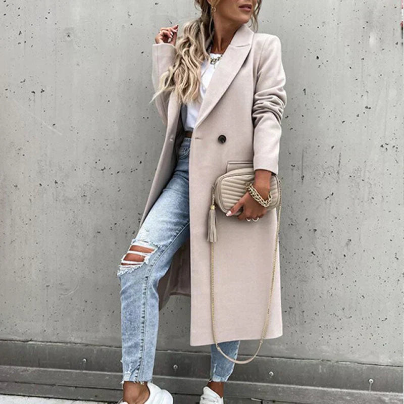 Lune London | Longer Women's Coat with Button Placket
