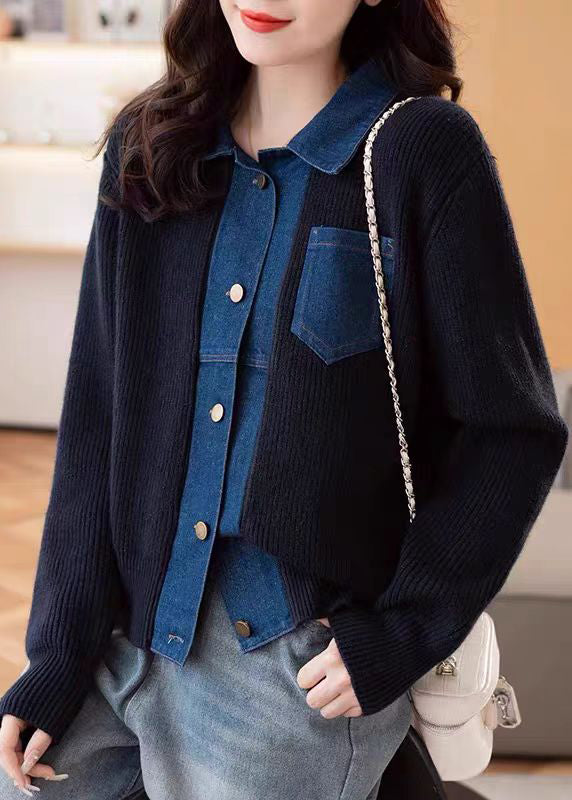 Lune London | Patchwork denim coats with Peter Pan collar