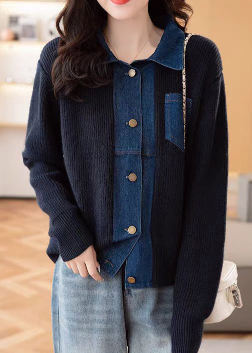 Lune London | Patchwork denim coats with Peter Pan collar