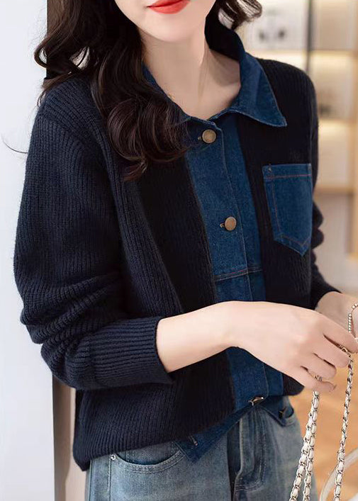 Lune London | Patchwork denim coats with Peter Pan collar