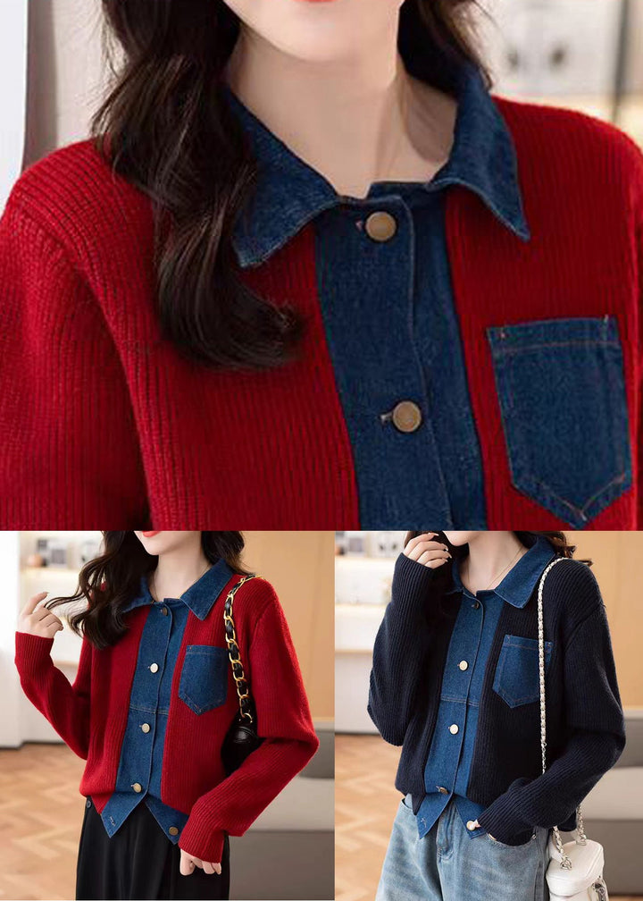 Lune London | Patchwork denim coats with Peter Pan collar