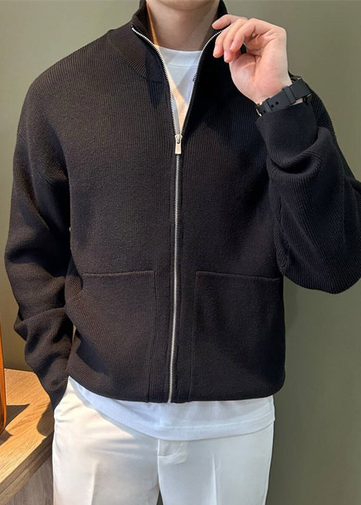 Lune London | Men's knit jackets with black zip pockets