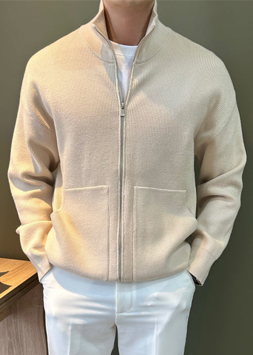 Lune London | Men's knit jackets with black zip pockets