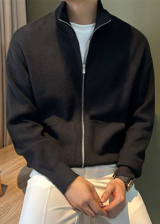 Lune London | Men's knit jackets with black zip pockets