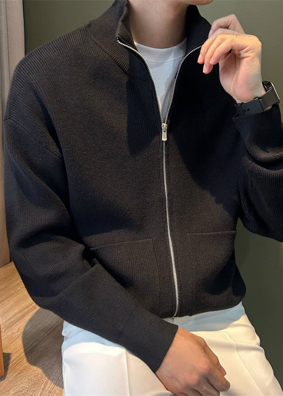 Lune London | Men's knit jackets with black zip pockets