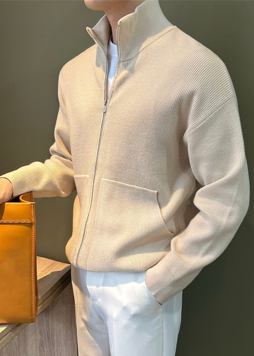 Lune London | Men's knit jackets with black zip pockets